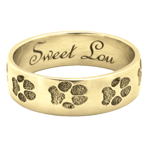 Paw Print 14K Gold Keepsake Ring